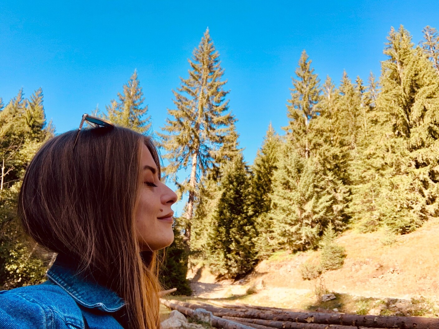 Woman breathing fresh air